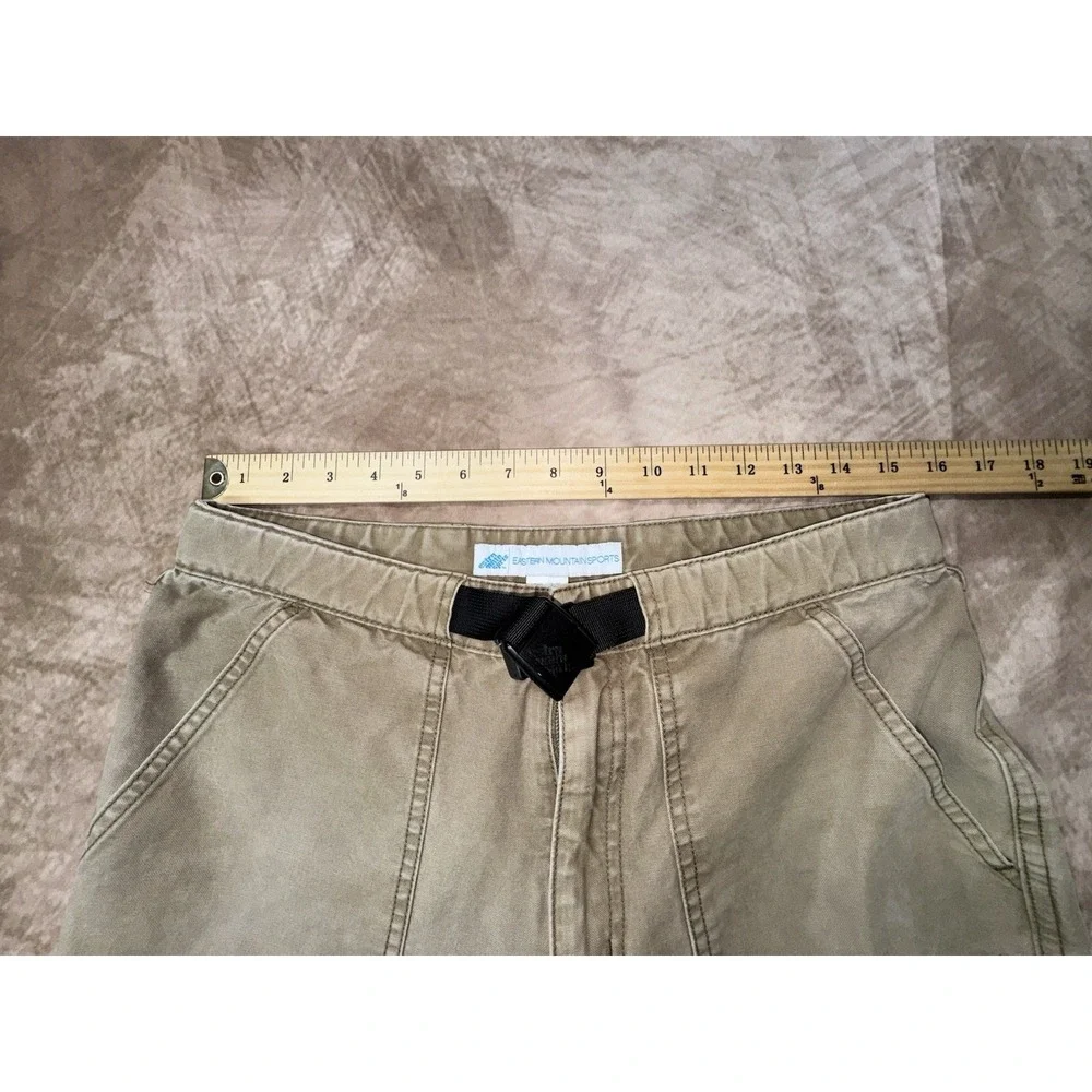 90s Eastern Mountain Sports Mens 31 X 30 Hiking Pants Brown Canvas Belted Cargo